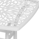 Outsunny Cast Aluminium Bistro Table With Umbrella Hole, White