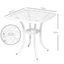 Outsunny Cast Aluminium Bistro Table With Umbrella Hole, White