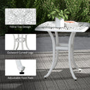 Outsunny Cast Aluminium Bistro Table With Umbrella Hole, White