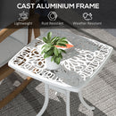 Outsunny Cast Aluminium Bistro Table With Umbrella Hole, White