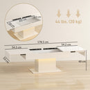 HOMCOM Extendable Coffee Table, Living Room Table with LED Lights, White