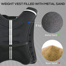 HOMCOM 8KG Weighted Vest with Adjustable Straps, Pocket, Reflective Strips