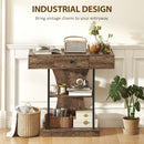 HOMCOM Console Table Hallway Table with Storage Shelves, Rustic Brown