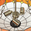 HOMCOM Tiffany Style Ceiling Light, Vintage Chandelier With 3 E27 Sockets