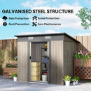 Outsunny Outdoor Garden Storage Shed for Patio Grey Wood Grain