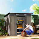 Outsunny Outdoor Garden Storage Shed for Patio Grey Wood Grain