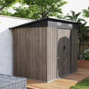 Outsunny Outdoor Garden Storage Shed for Patio Grey Wood Grain