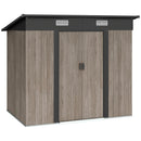 Outsunny Outdoor Garden Storage Shed for Patio Grey Wood Grain