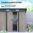 Outsunny Outdoor Garden Storage Shed for Patio Grey Wood Grain