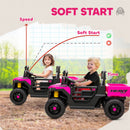 AIYAPLAY 12V Kids Ride on Car, Kids UTV with Electric Dump Bed, Pink