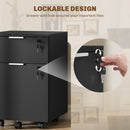HOMCOM 2 Drawer Filing Cabinet with Adjustable Hanging Bars for A4 and Letter
