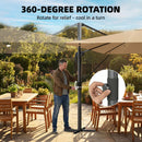 Outsunny 3 X 3 M Garden Cantilever Parasol W/ Light, Cover, Wind Protection