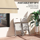 Outsunny Folding Chair With Steel Frame, Garden Chair Set, White