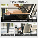 Outsunny 5 Piece Garden Dining Set, Outdoor Table and 4 Chairs, Khaki