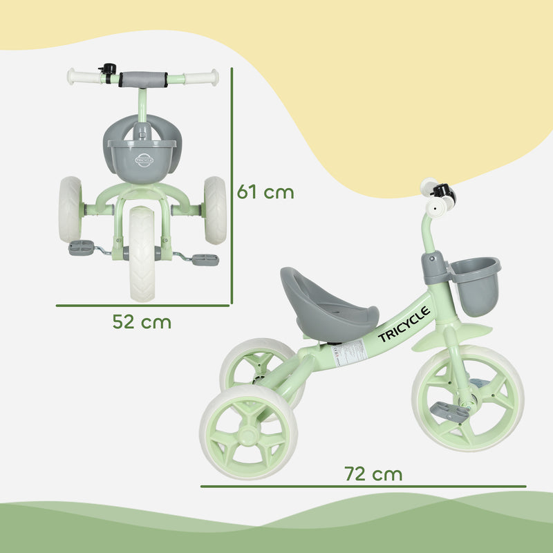 Toddler Tricycle with Front Basket for Ages 2-5 Years Boys and Girls
