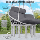 Outsunny Hammock Chair, Boho Hanging Swing Chair with Cushion