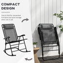 Outsunny Folding Rocking Chair Outdoor Portable Zero Gravity Chair Grey