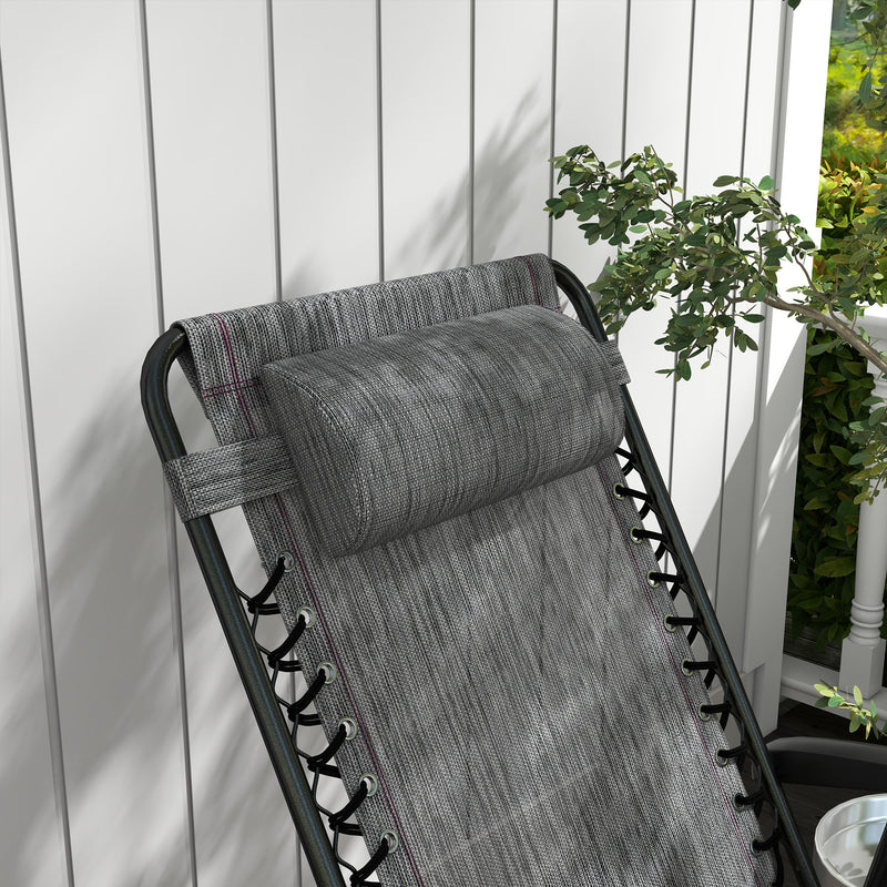 Outsunny Folding Rocking Chair Outdoor Portable Zero Gravity Chair Grey