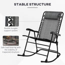 Outsunny Folding Rocking Chair Outdoor Portable Zero Gravity Chair Grey