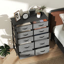 HOMCOM Fabric Chest of Drawers, 8 Drawer Dresser for Bedroom