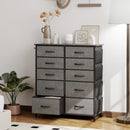HOMCOM Fabric Chest of Drawers, 8 Drawer Dresser for Bedroom