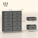HOMCOM Fabric Chest of Drawers, 8 Drawer Dresser for Bedroom