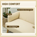 HOMCOM 2 Seater Sofa With 21cm Thick Padding And Wood Legs - Cream/Grey/Yellow