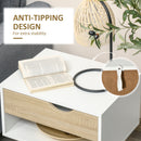 HOMCOM Set Of 2 Bedside Table With Drawer & Shelf, Nightstand For Bedroom