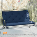 Outsunny 2 Seater Bench Pad, Chair Cushion with Back and Ties, Dark Blue