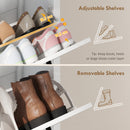 HOMCOM Shoe Cabinet with 2 Flip Drawers, Narrow Shoe Storage Cabinet, White