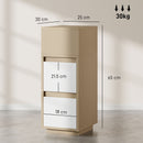 HOMCOM Slim Bedside Table, Bedside Cabinet with Open Shelf and 2 Drawers