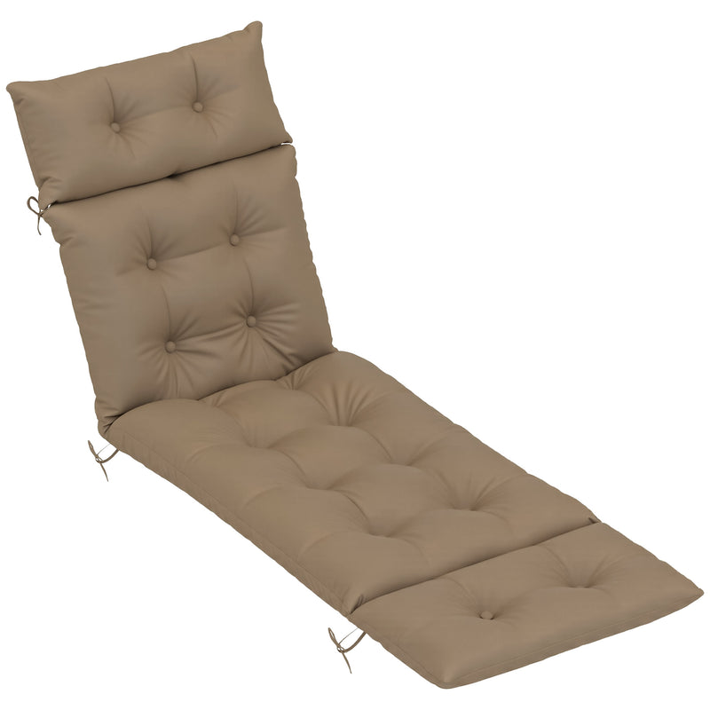 Outsunny Sun Lounger Cushion Only, Garden Lounge Chair Cushion