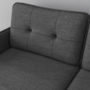 HOMCOM Modern Upholstered Two Seater Sofa for Bedroom Living Room Dark Grey