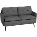 HOMCOM Modern Upholstered Two Seater Sofa for Bedroom Living Room Dark Grey
