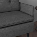 HOMCOM Modern Upholstered Two Seater Sofa for Bedroom Living Room Dark Grey