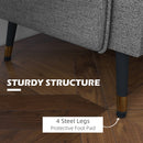 HOMCOM Modern Upholstered Two Seater Sofa for Bedroom Living Room Dark Grey