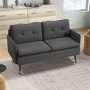 HOMCOM Modern Upholstered Two Seater Sofa for Bedroom Living Room Dark Grey