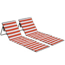 Outsunny Garden Beach Chair Mat, Sun Lounger Seats with Adjustable Back