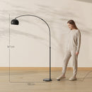 HOMCOM Arc Floor Lamp For Living Room, Free Standing Tall Lamp, Black