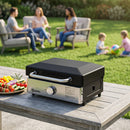 Outsunny Grill Griddle, Tabletop Gas BBQ With Grease Cup, Black