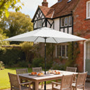 Outsunny Garden Parasol, Outdoor Umbrella With Tilt Function, Cream White