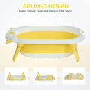 HOMCOM Baby Bath Tub Collapsible with Cushion - Yellow