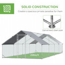 PawHut Walk In Chicken Run Large galvanised Chicken Coop w/ Cover 3 x 8 x 2m