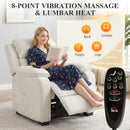 HOMCOM Power Recliner Chair with Massage and Heat, Spring Seat, Cream White