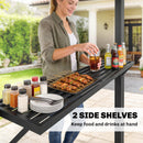Outsunny 2.5 x 1.5 m Hardtop BBQ Grill Gazebo with Double Roof, Brown