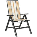 Outsunny Rattan Folding Chair w/ 5-Position Adjustable Backrest