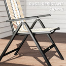 Outsunny Rattan Folding Chair w/ 5-Position Adjustable Backrest