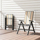 Outsunny Rattan Folding Chair w/ 5-Position Adjustable Backrest