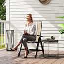 Outsunny Rattan Folding Chair w/ 5-Position Adjustable Backrest