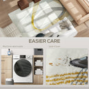 HOMCOM Machine Washable Rug, Allergy-Friendly Floor Carpet, Cream White